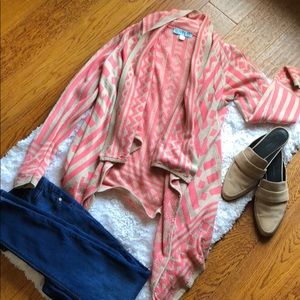 Pink and cream sweater